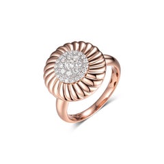 18K Rose & White Gold Diamond Cluster Ring, 0.46ct, By Designer Carat