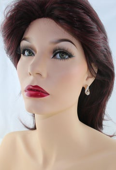 0.46 Carat Diamond Rose Gold Russian Style Earrings