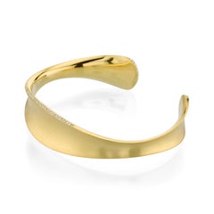 0.46 Carat Diamond Sculptural Contemporary Couture 18K Gold Cuff Bracelet