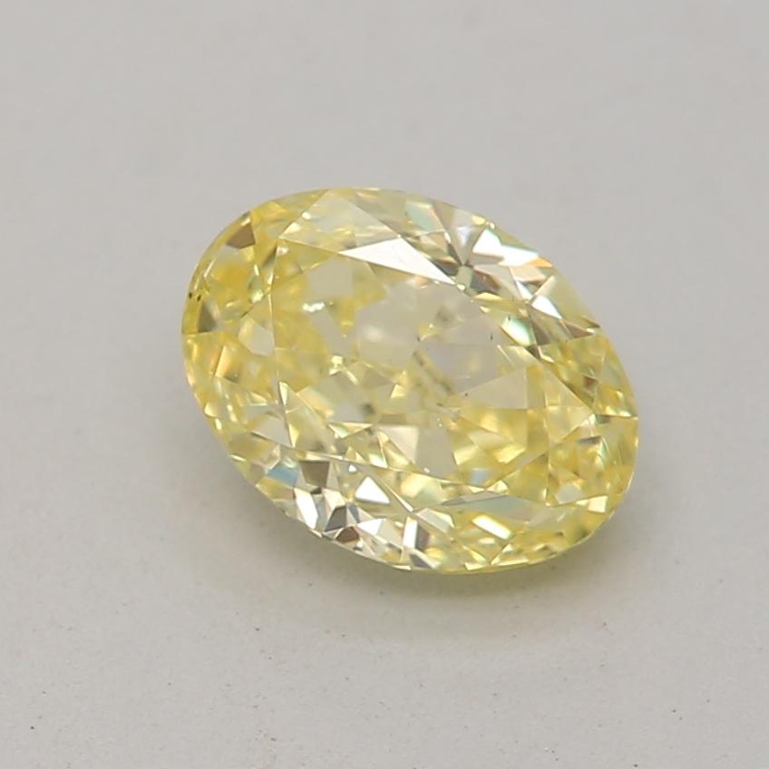 0.46-CARAT, FANCY INTENSE YELLOW -, Oval, SI1-CLARITY, GIA  In New Condition For Sale In Kowloon, HK