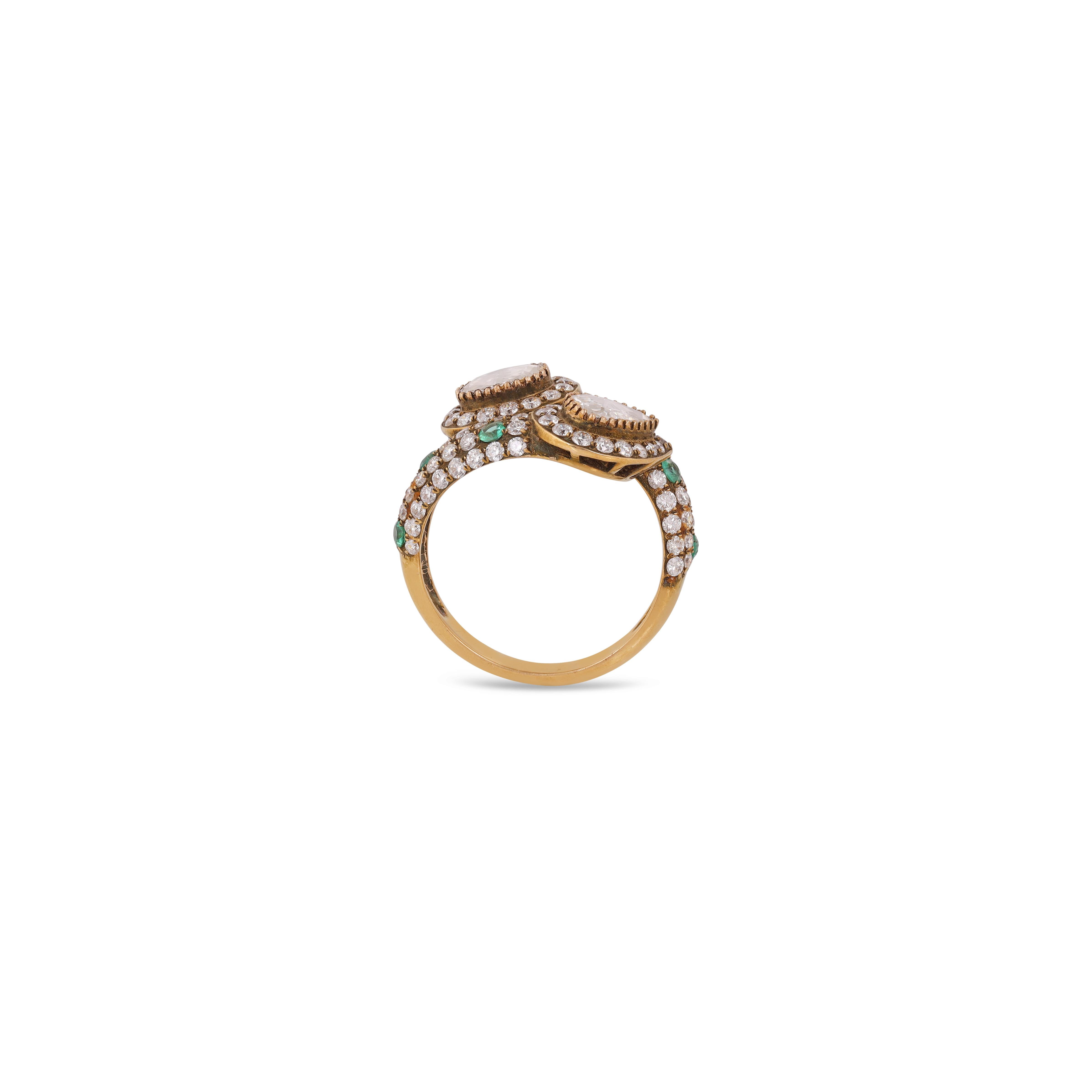 0.46 Carat High Victorian Rose Cut Diamond old Style Ring In New Condition For Sale In Jaipur, Rajasthan