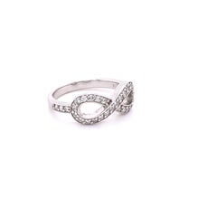 0.46 Carat Infinity Diamond 14 Karat White Gold Ring