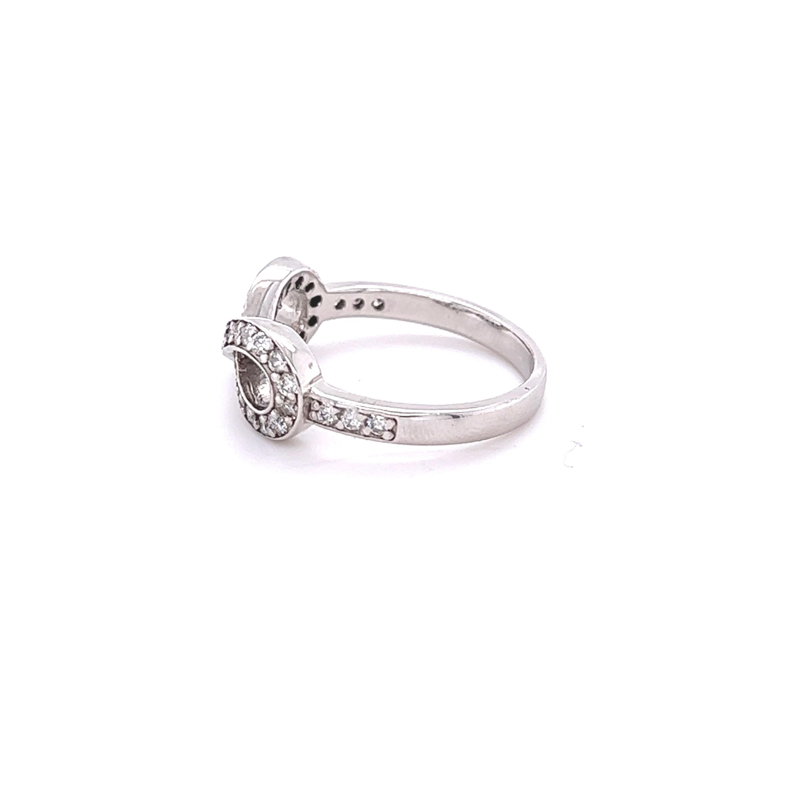 Contemporary 0.46 Carat Infinity Diamond 14 Karat White Gold Ring For Sale