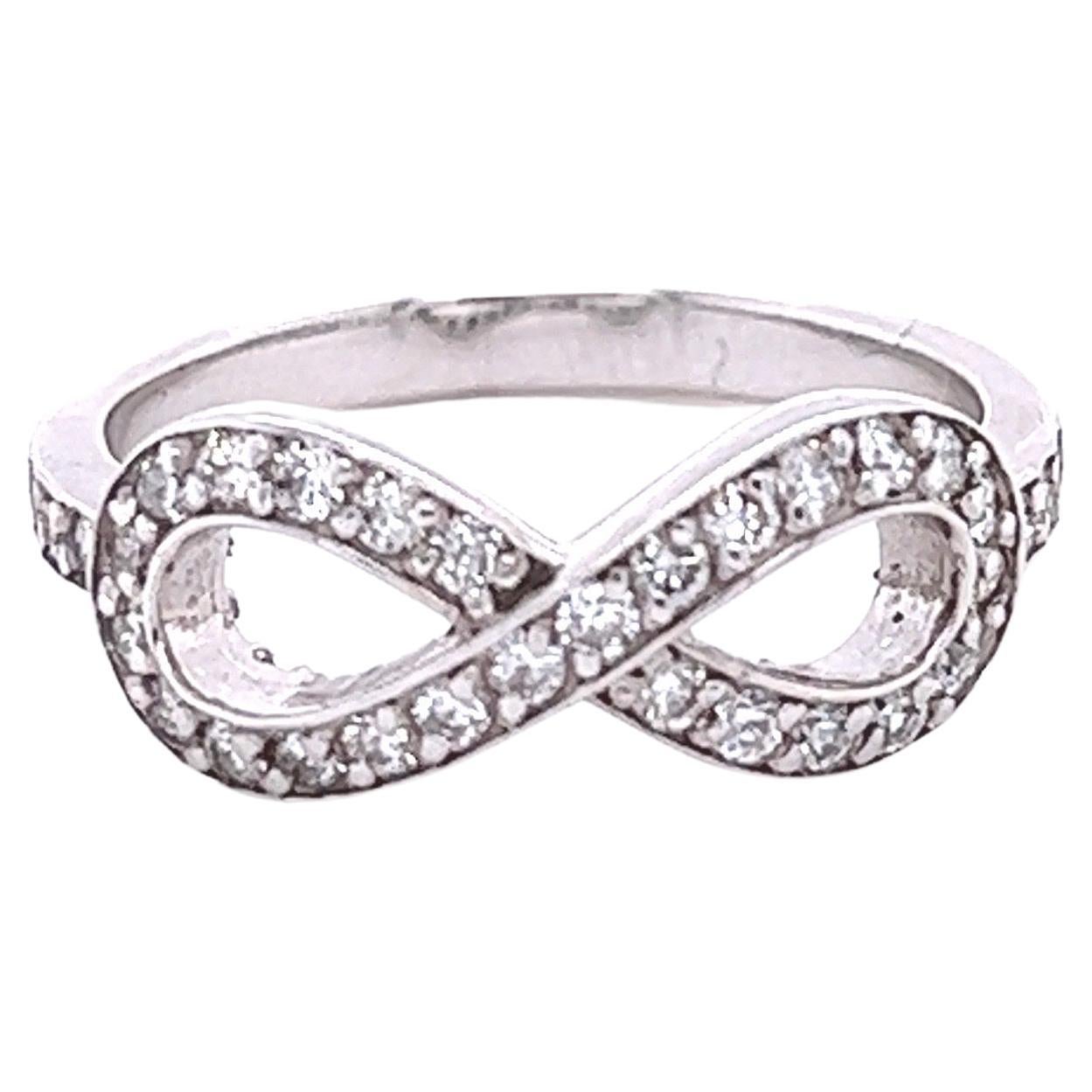 0.46 Carat Infinity Diamond White Gold Ring For Sale