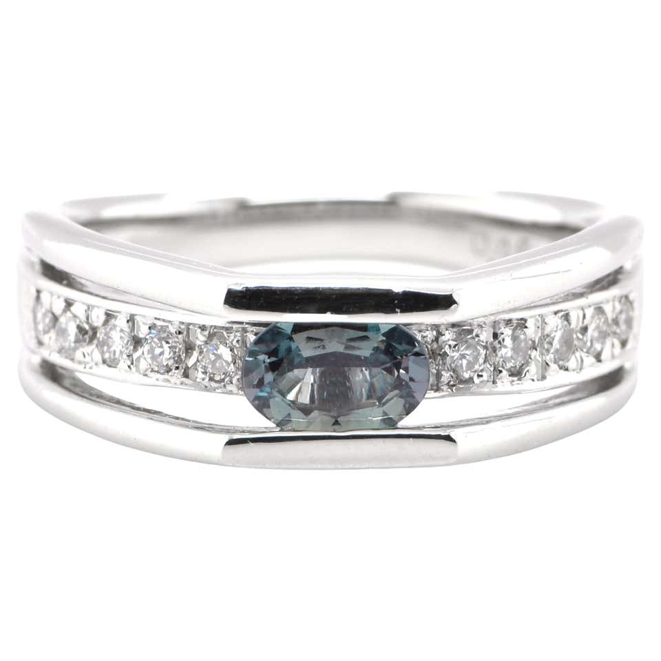 9.27 Carat Natural Alexandrite and Diamond Ring For Sale at 1stDibs ...