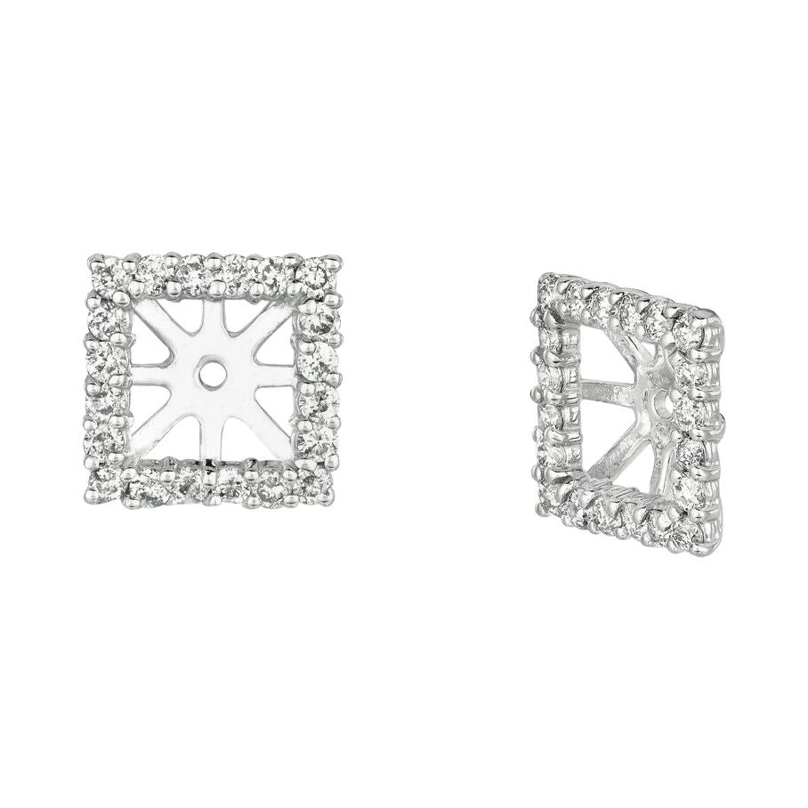 0,46 Karat natürliche Diamanten Jacke Ohrringe 14k Weißgold Zentrum im Angebot