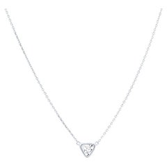 Collier pendentif en or blanc 14 carats avec diamants naturels taille trillion de 0,46 carat