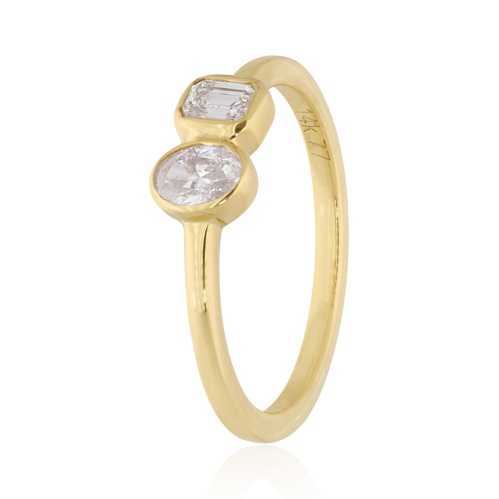 For Sale:  0.46 Carat Si Clarity Hi Color Diamond Ring 14 Karat Yellow Gold Fine Jewelry 2