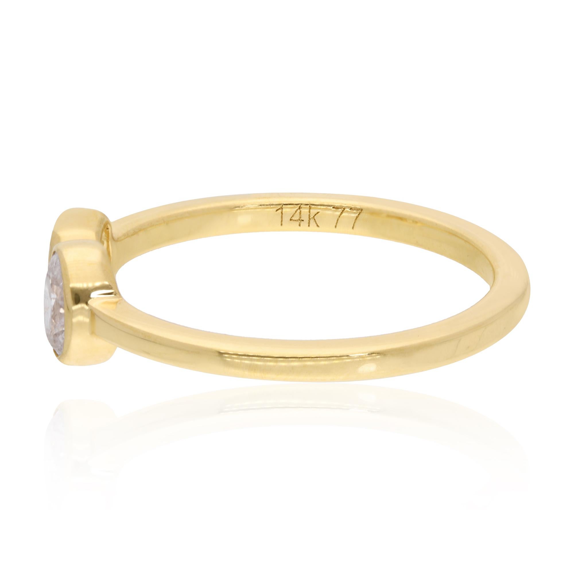 For Sale:  0.46 Carat Si Clarity Hi Color Diamond Ring 14 Karat Yellow Gold Fine Jewelry 3