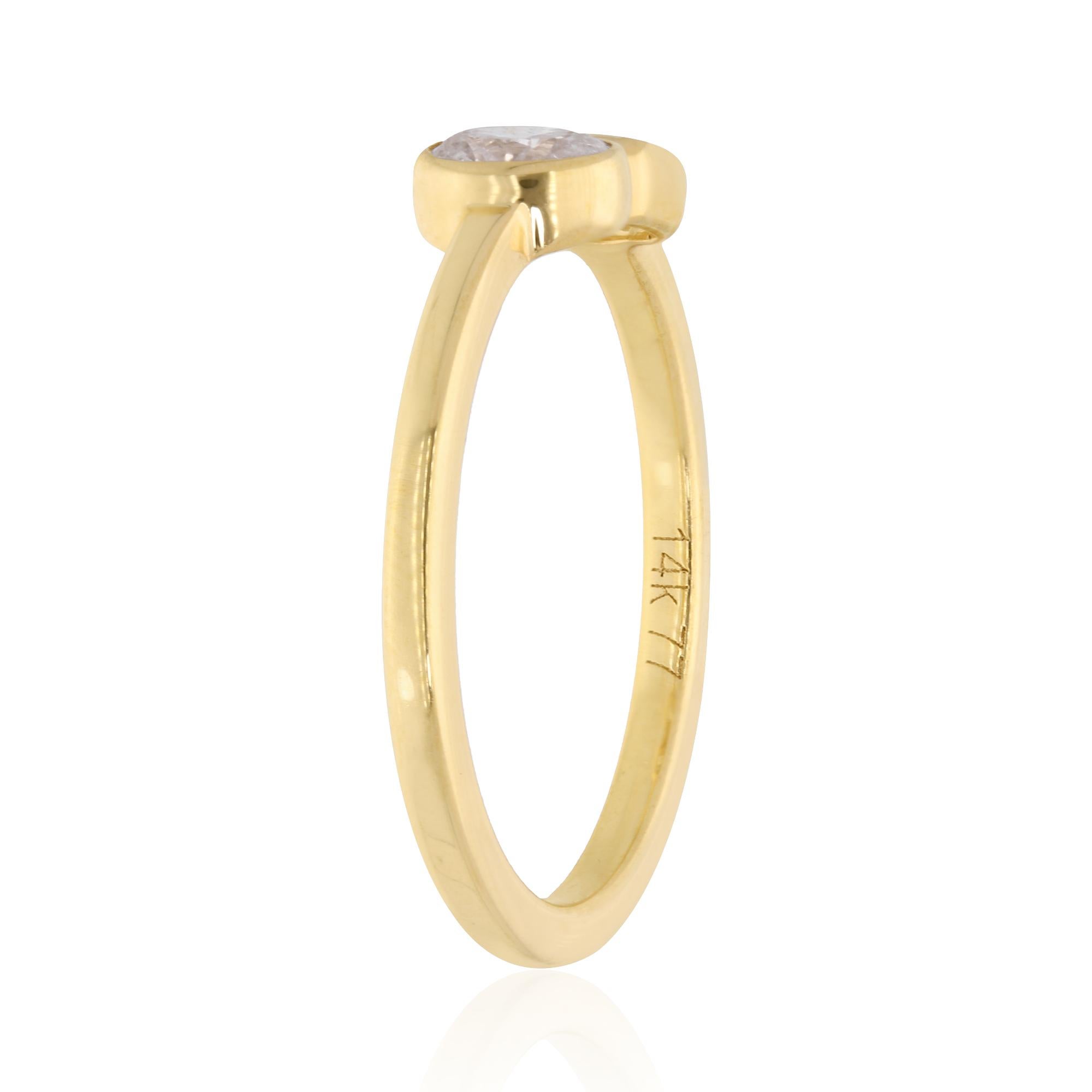 For Sale:  0.46 Carat Si Clarity Hi Color Diamond Ring 14 Karat Yellow Gold Fine Jewelry 4