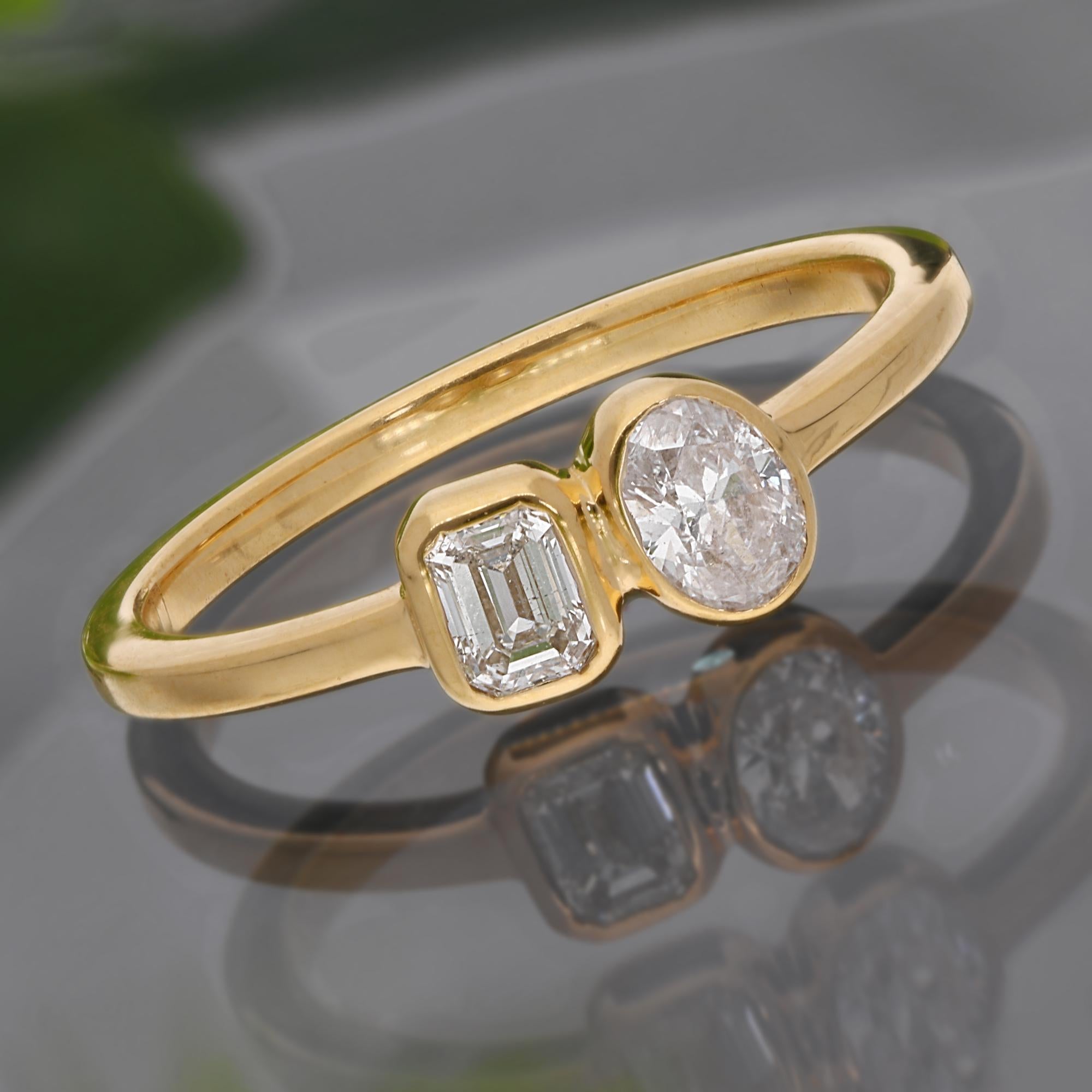For Sale:  0.46 Carat Si Clarity Hi Color Diamond Ring 14 Karat Yellow Gold Fine Jewelry 5