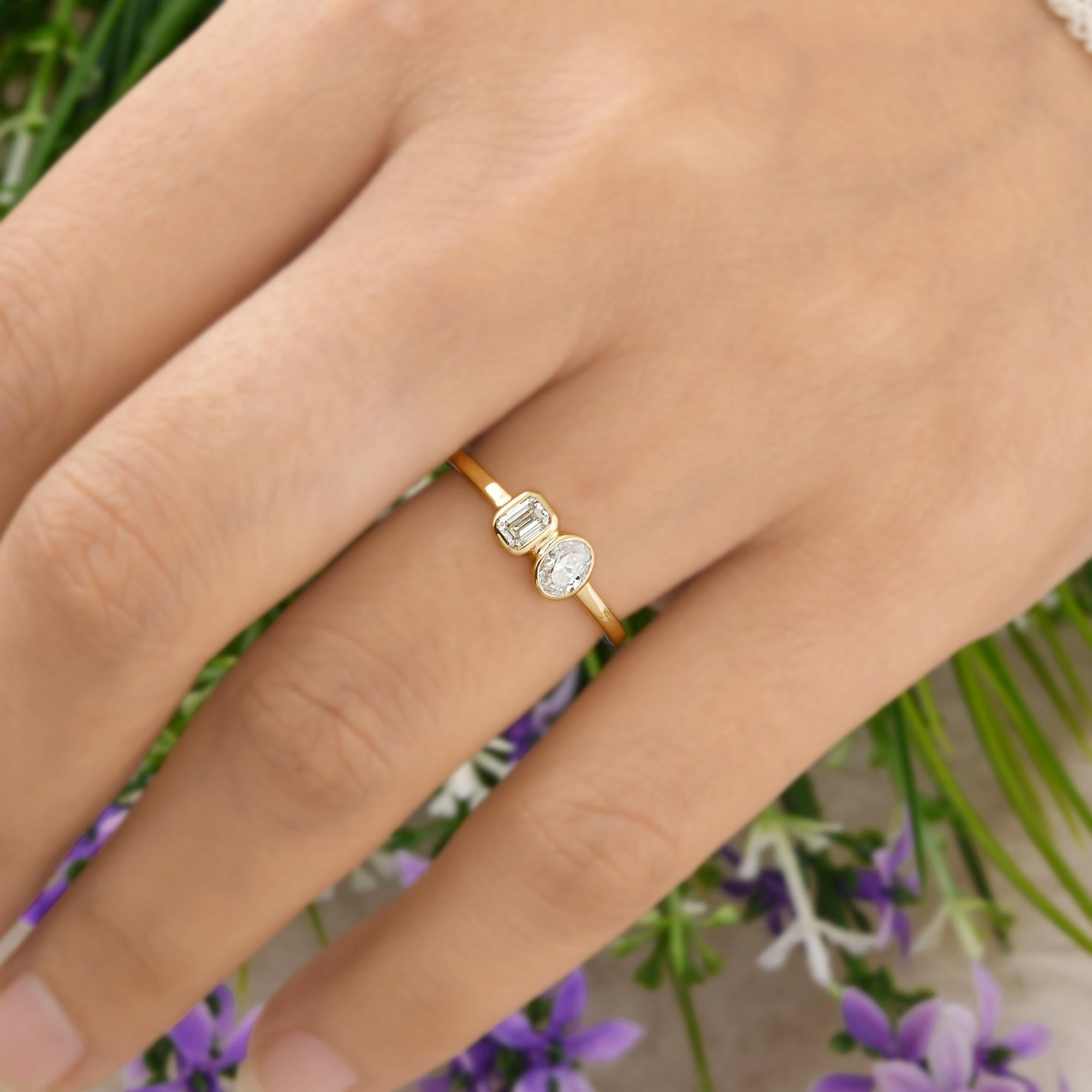 For Sale:  0.46 Carat Si Clarity Hi Color Diamond Ring 14 Karat Yellow Gold Fine Jewelry 6