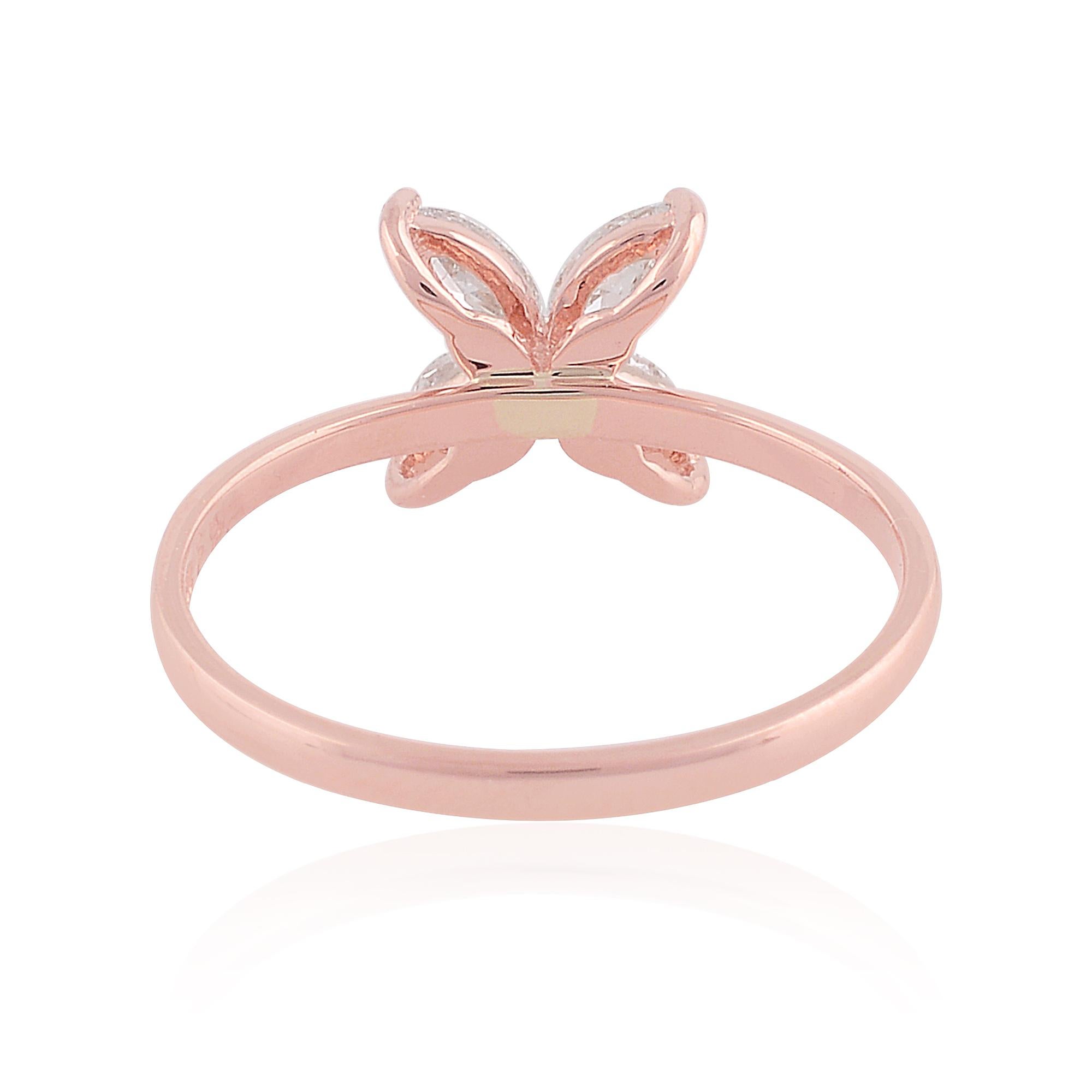 For Sale:  0.46 Carat SI Clarity HI Color Marquise Diamond Ring 18 Karat Rose Gold Jewelry 6