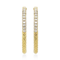 0,46 Karat Weißer Diamant Gelbgold Creolen
