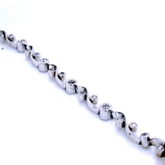 0.46 Carat Bezel Set Round Diamond S-Shape 14 Karat Gold Bracelet