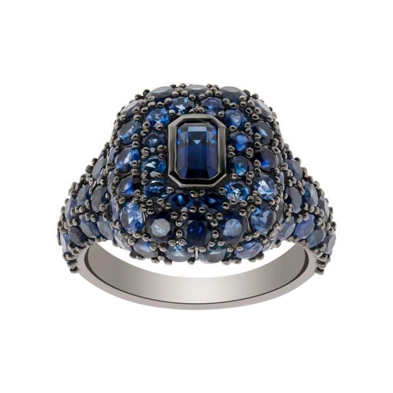Bague saphir ovale 0,46 en vente