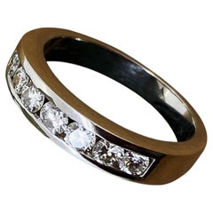0.46ct Channel-Set 7-Stone “Dearest” Diamond Ring/Band in 18K White Gold