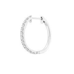 0.46 Carat Diamond 18 Carat White Gold Small Hoop Earrings