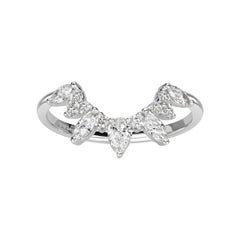 0.46ct Diamond Starburst Curve Band