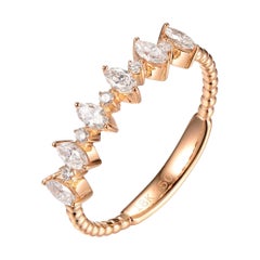0.46Ct Marquise Diamond Band Ring in 18 Karat Rose Gold