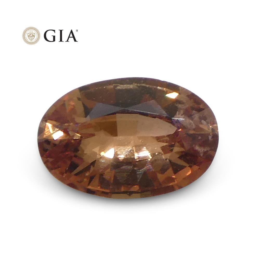 0.46 Carat Oval Pinkish Orange Padparadscha Sapphire Gia Certified Madagascar For Sale 6
