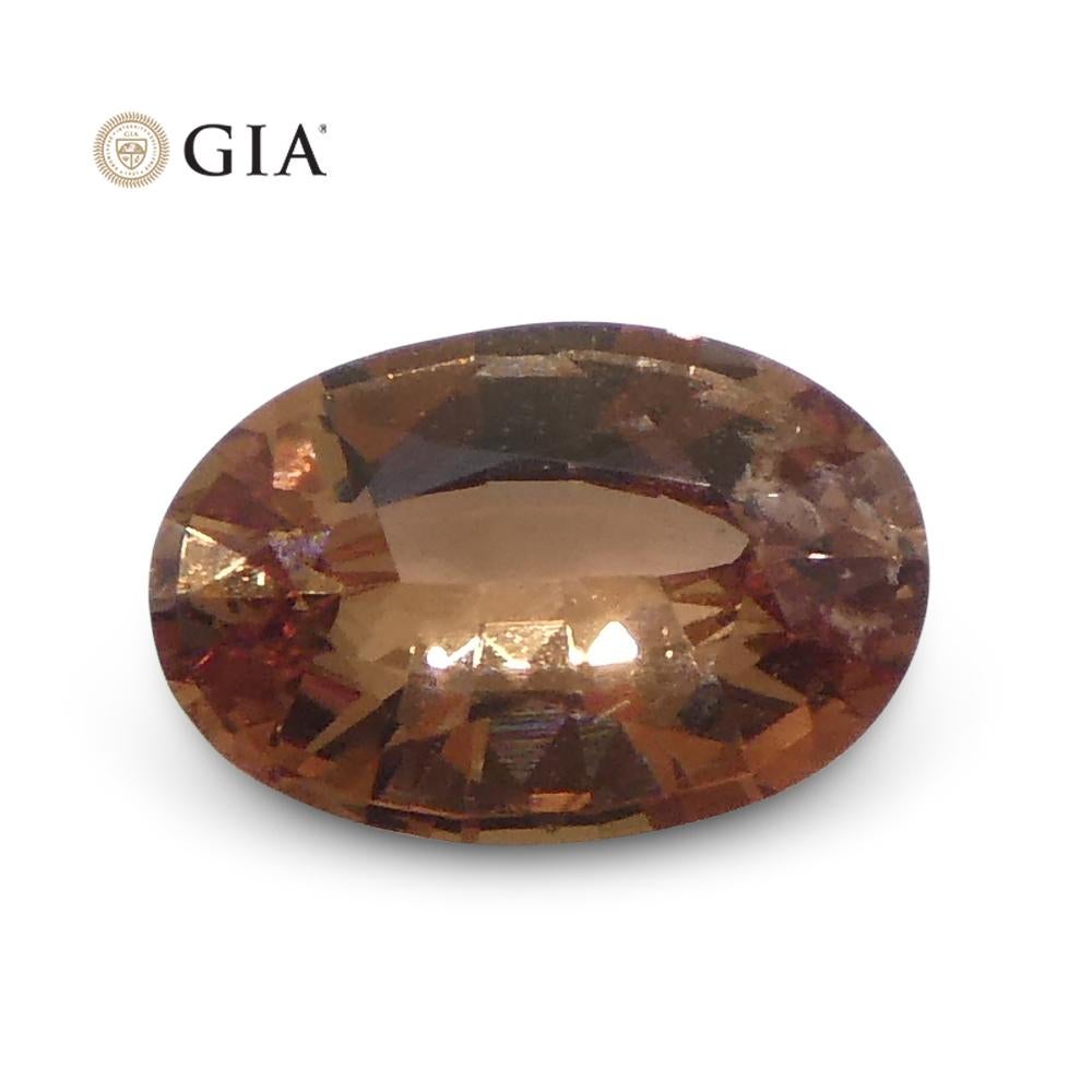 0.46 Carat Oval Pinkish Orange Padparadscha Sapphire Gia Certified Madagascar For Sale 7