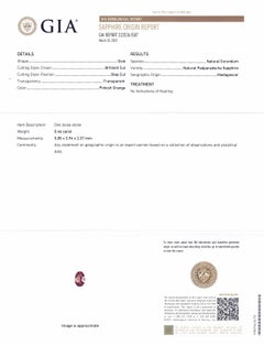 0.46ct Oval Pinkish Orange Padparadscha Sapphire GIA Certified Madagascar