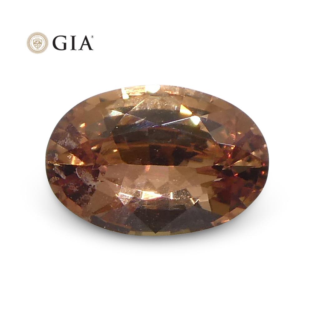 0.46 Carat Oval Pinkish Orange Padparadscha Sapphire Gia Certified Madagascar For Sale 1