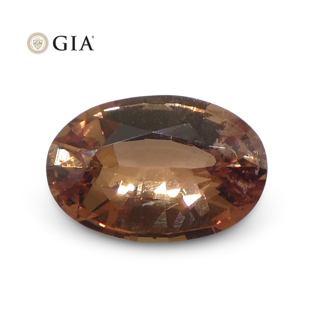 0.46 Carat Oval Pinkish Orange Padparadscha Sapphire Gia Certified Madagascar For Sale 2