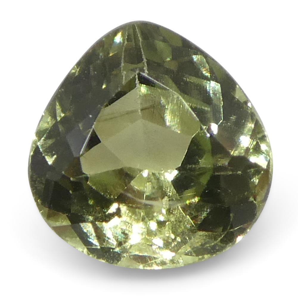 Women's or Men's 0.46ct Pear Yellowish Green to Greyish Purple Alexandrite from Brazil For Sale