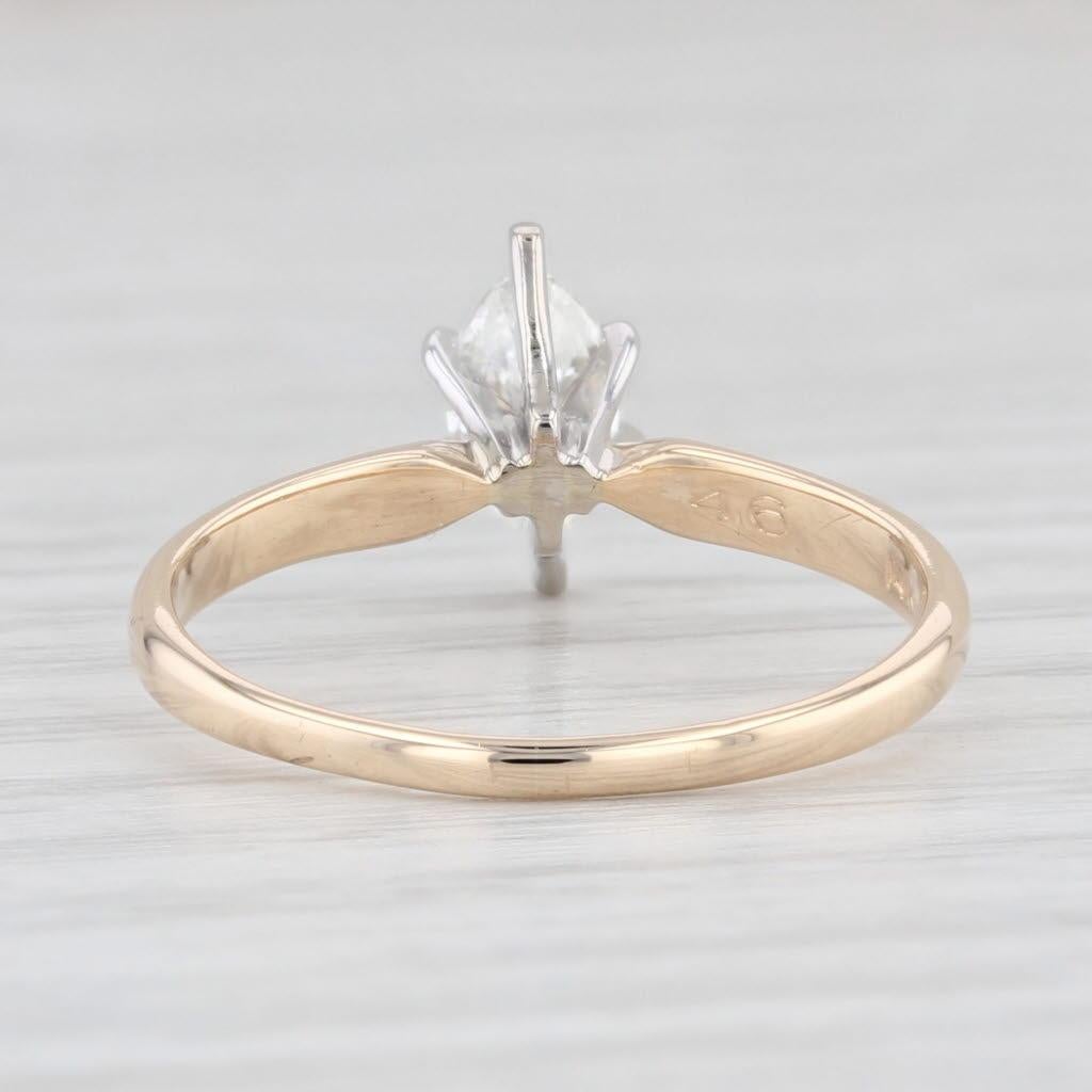 0.46ct VS2 Marquise Diamond Solitaire Engagement Ring 14k Gold Size 6.5 In Good Condition For Sale In McLeansville, NC