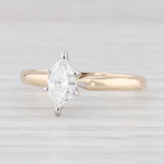 Bague de fiançailles solitaire en or 14 carats avec diamant marquise VS2 de 0,46 carat, taille 6,5