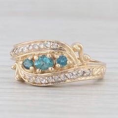 0.46ctw Alexandrite Diamond Ring 14k Yellow Gold Size 7 Bypass