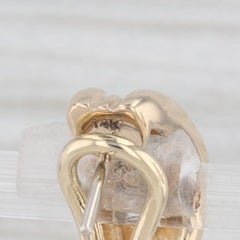 0.46ctw Blue Sapphire Diamond J-Hook Earrings 14k Gold Drops Omega Backs