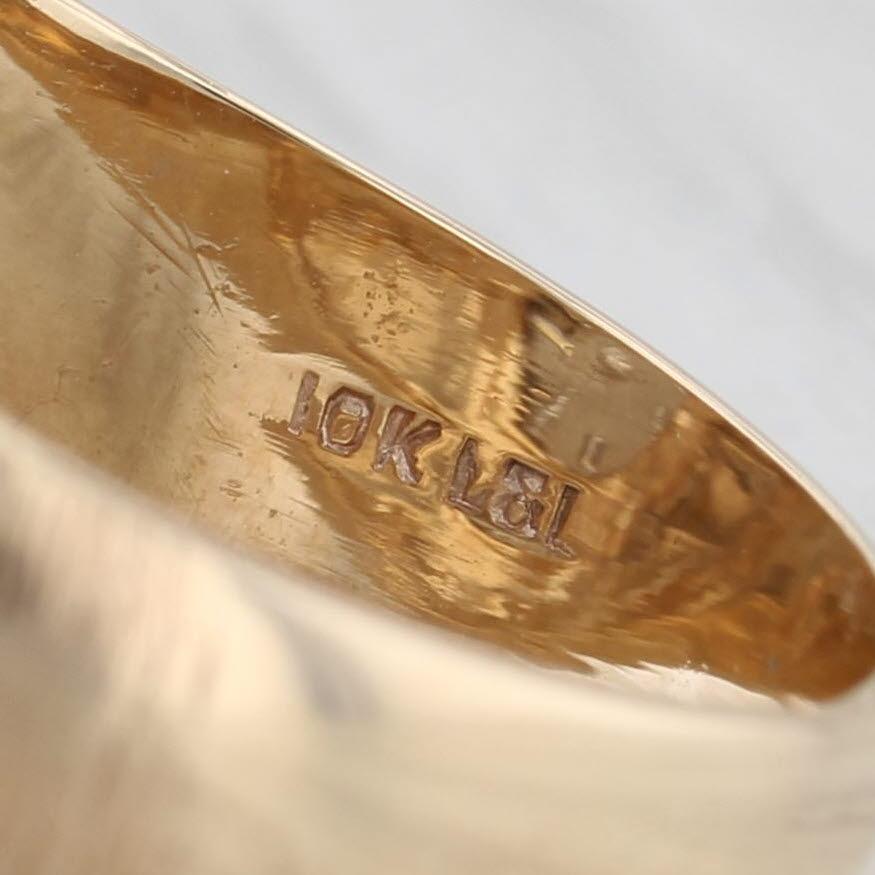 0.46ctw Diamond Cluster Men's Ring Belcher Setting 10k Yellow Gold Size 12.5 For Sale 1