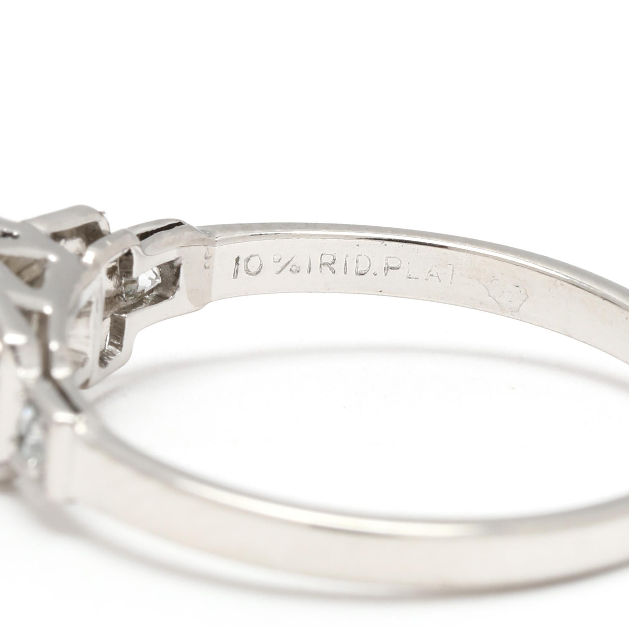 Bague de fiançailles en platine avec diamant de 0,46 carat, taille de bague 5,75 en vente 1