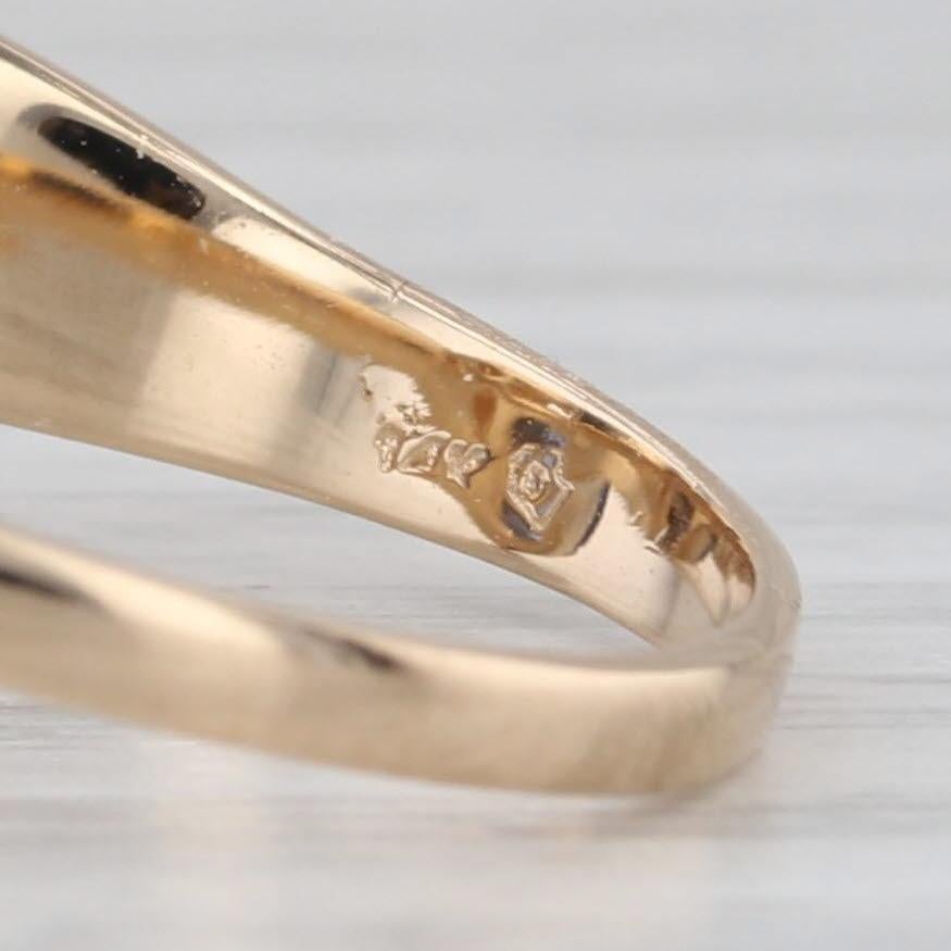 0.46ctw Pear Blue Diamond Bypass Ring 14k Yellow Gold Size 7.75 en vente 3
