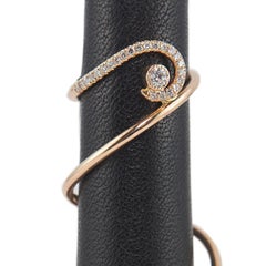 0.47 Carat Diamond 18 Karat Rose Gold Full Finger Ring