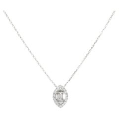 0.47 Carat Diamond Mosaic Pear Shaped Pendant Necklace 18 Karat in Stock