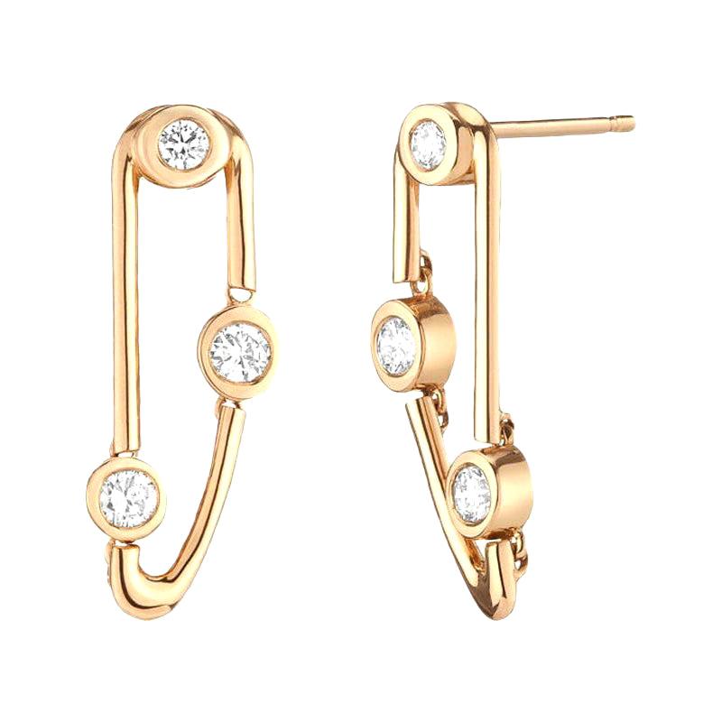 Hi June Parker Gold Statement movement dangle Earrings 0.47 Carat Diamond  For Sale