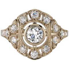 0.47 Carat Old European Cut Diamond Set in an 18 Karat Champagne Gold Ring