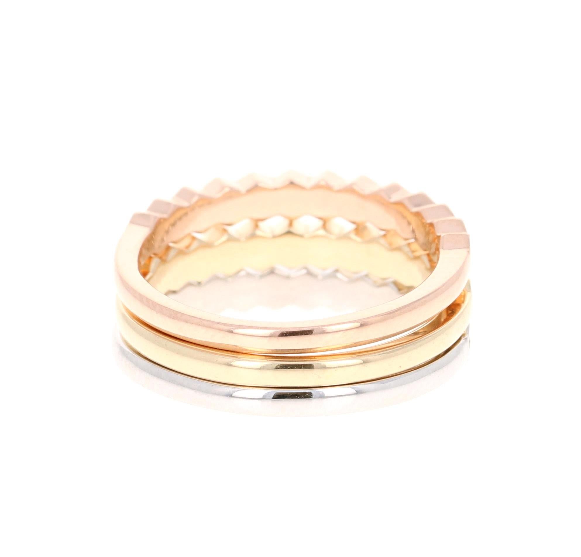0.47 Carat Round Cut Diamond White, Rose, Yellow Gold Stackable Bands In New Condition In Los Angeles, CA