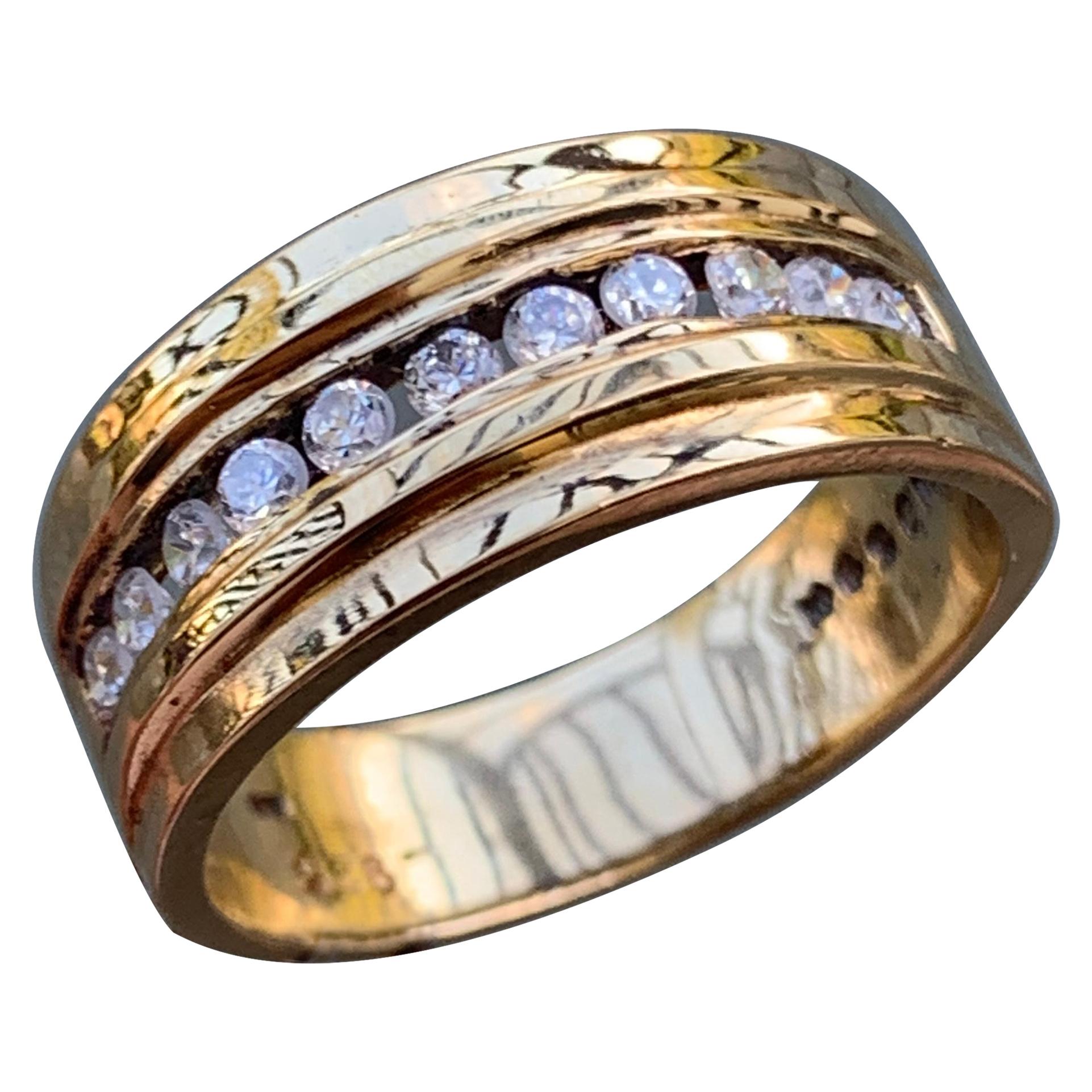 0,47 Karat TW Channel Set Band, 10 Karat, Vintage Ben Dannie Original Design