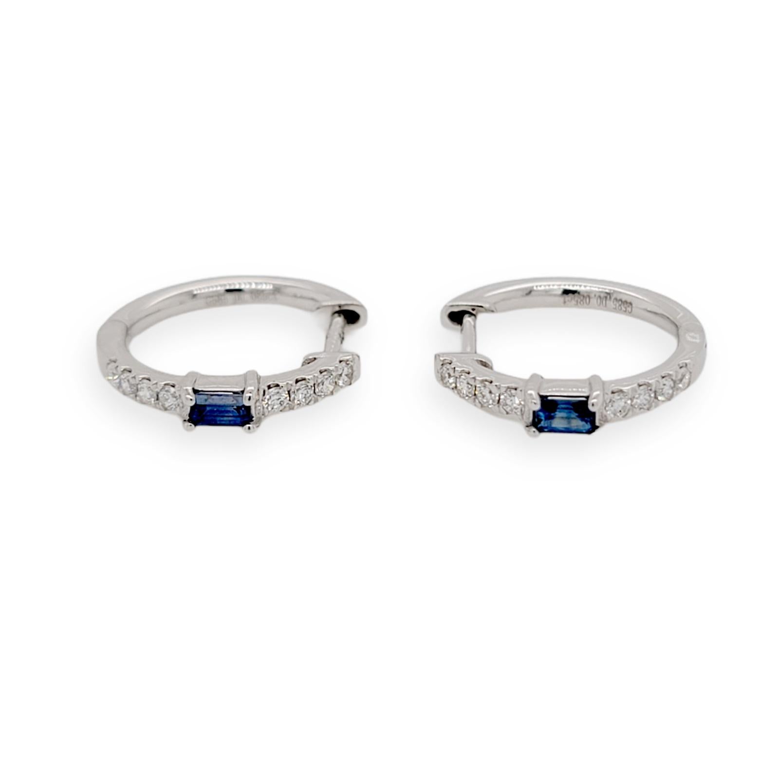 100% Authentic, 100% Customer Satisfaction

Height: 14 mm

Width: 2.5 mm

Metal:14K White Gold

Hallmarks: 14K

Total Weight: 2.1 Grams

Stone Type: 0.47 CT Natural Blue Sapphire & 0.17 CT Diamonds G SI1

Condition: New

Estimated Price: