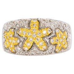 0,47 CTW Runder Brillant-Diamant Blumenband aus 18K zweifarbigem Gold