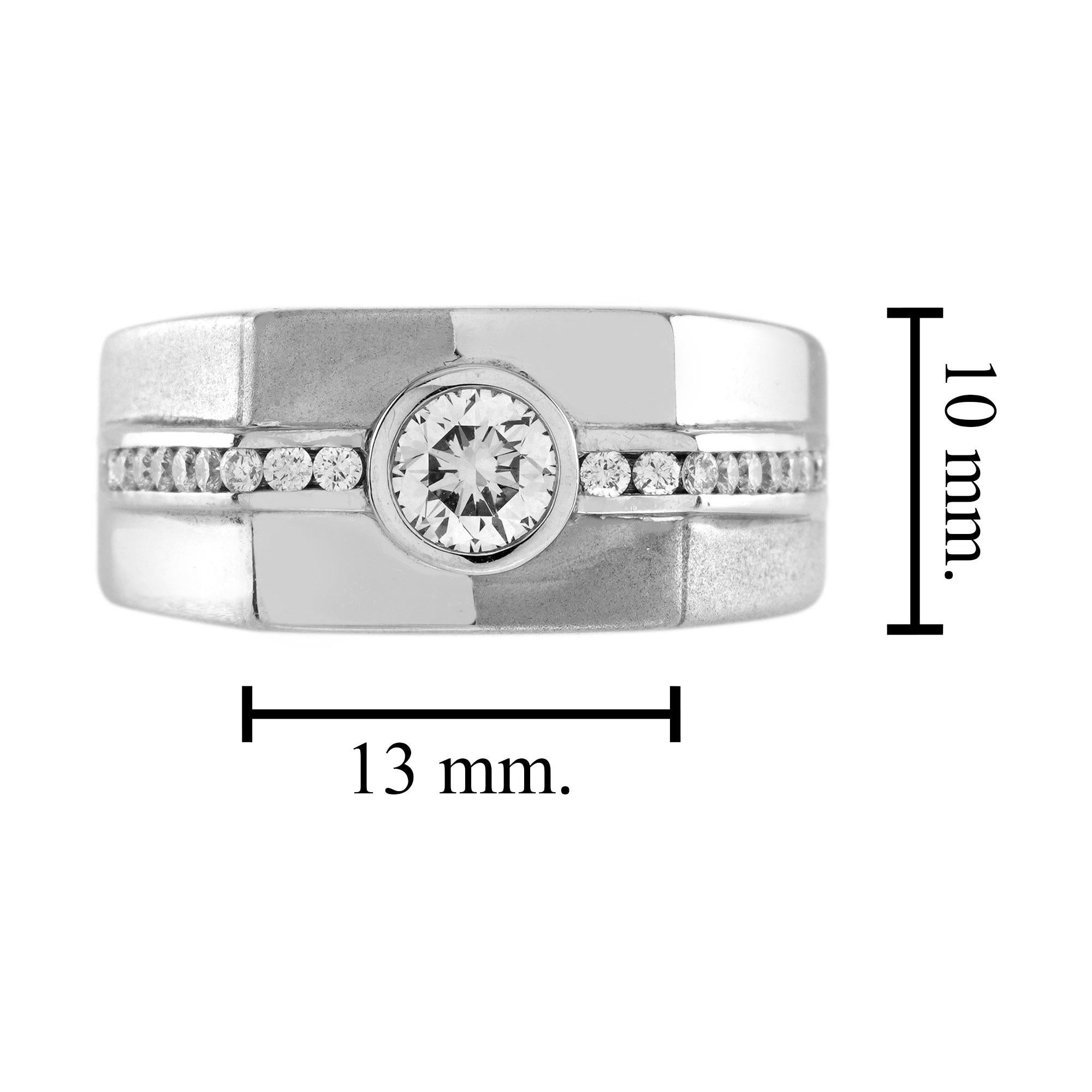 0.47Ct. Diamond Men Band Ring in Platinum 950 1