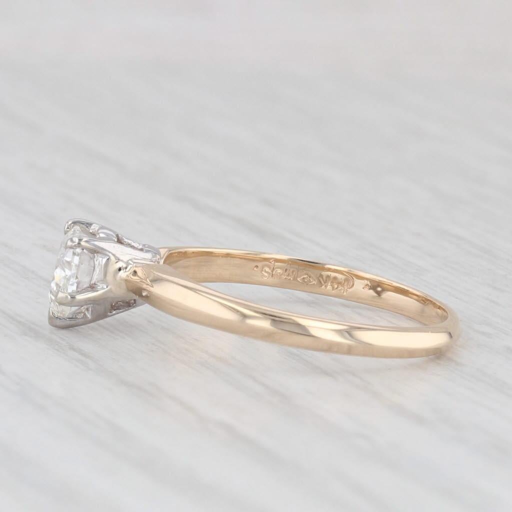 Heart Cut 0.47ct Heart Diamond Solitaire Engagement Ring 14k Yellow Gold Size 5.75 For Sale