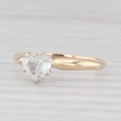 0,47 ct Anillo de compromiso solitario con diamante en forma de corazón Oro amarillo de 14k Tamaño 5,75