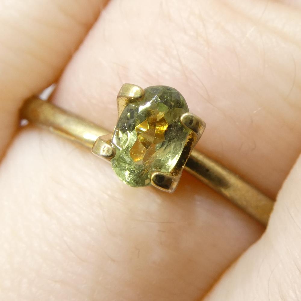 Brilliant Cut 0.47ct Oval Yellowish Green to Greyish Purple Alexandrite from Brazil For Sale
