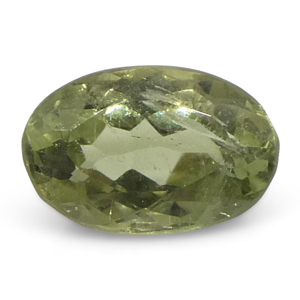 Women's or Men's 0.47ct Oval Yellowish Green to Greyish Purple Alexandrite from Brazil For Sale